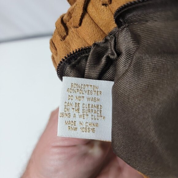 2 Chic Luxe Boho Fringe Crossbody Bag Wool Blend Suede Trim 11"x8" - Picture 9 of 12